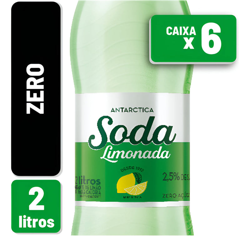 Refrigerante Soda Limonada Antarctica Diet 2l Caixa C/ 6 Un