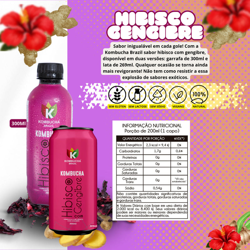 Kombucha Kit Com 12un Sabores De 300ml