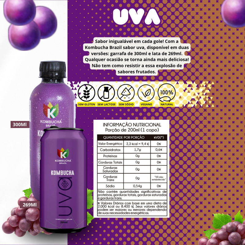 Kombucha Kit Com 12un Sabores De 300ml