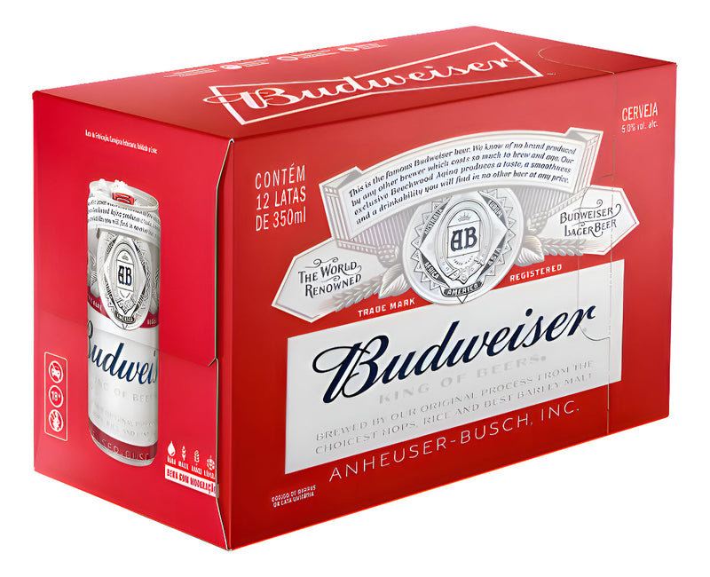 Cerveja Budweiser Lager americanaclara lata 350ml 12 u